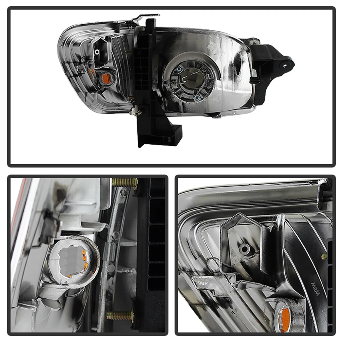 XTune Crystal Headlights; 6 pcs.; w/Amber Corner And Side Marker Lights; Chrome; product image
