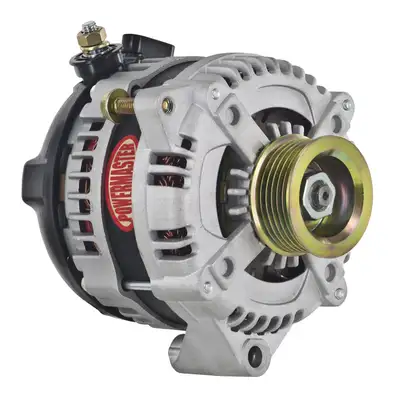 Power Master Alternator; GM; 175 Amp; 3 Wire Hair Pin Style; Offset Left; CS130; CS130D; 6 Groove; 175Top/145 Idle; Natural;
