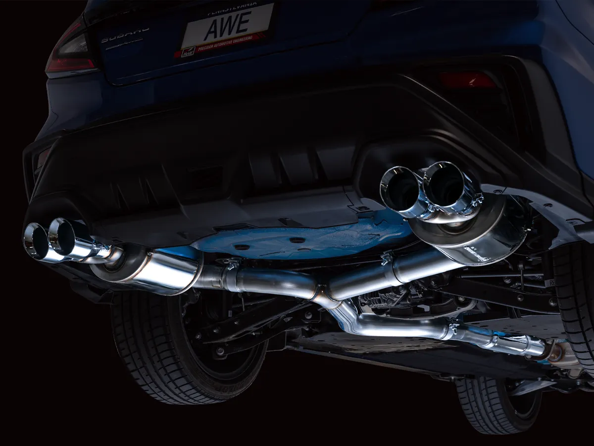 AWE Track Edition Axleback Exhaust for VB Subaru WRX - Diamond Black Tips 3020-43424 product image