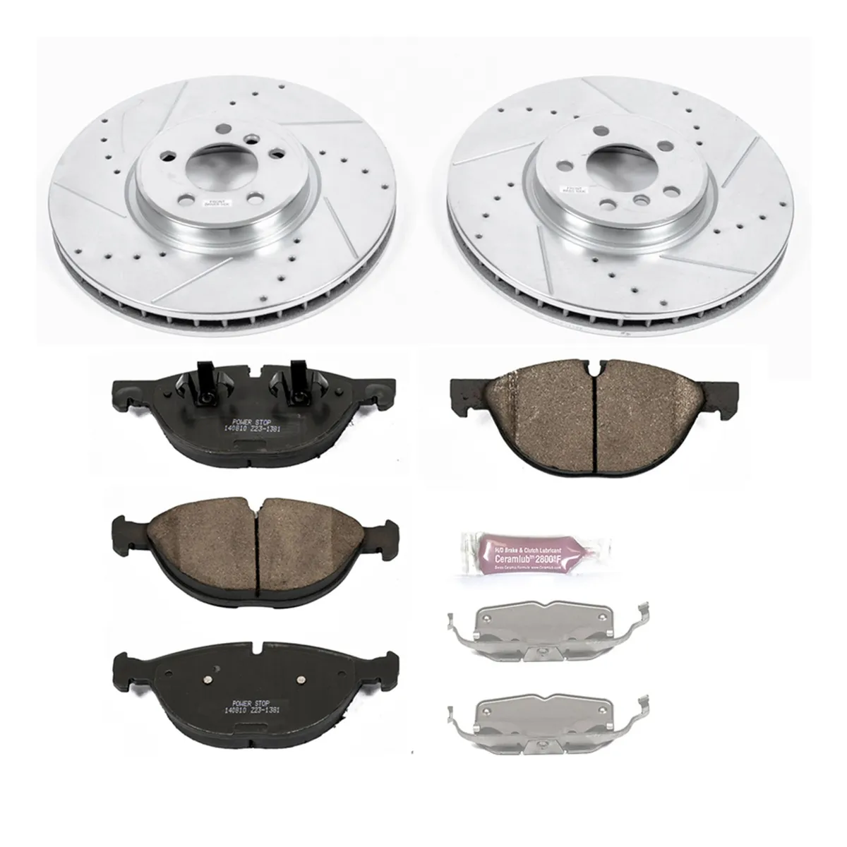 Z23 Evolution Sport Upgrade Kit: Drilled/Slotted Rotors; Carbon-Fiber Ceramic Pads W/Hardware; Pad Sensors product image