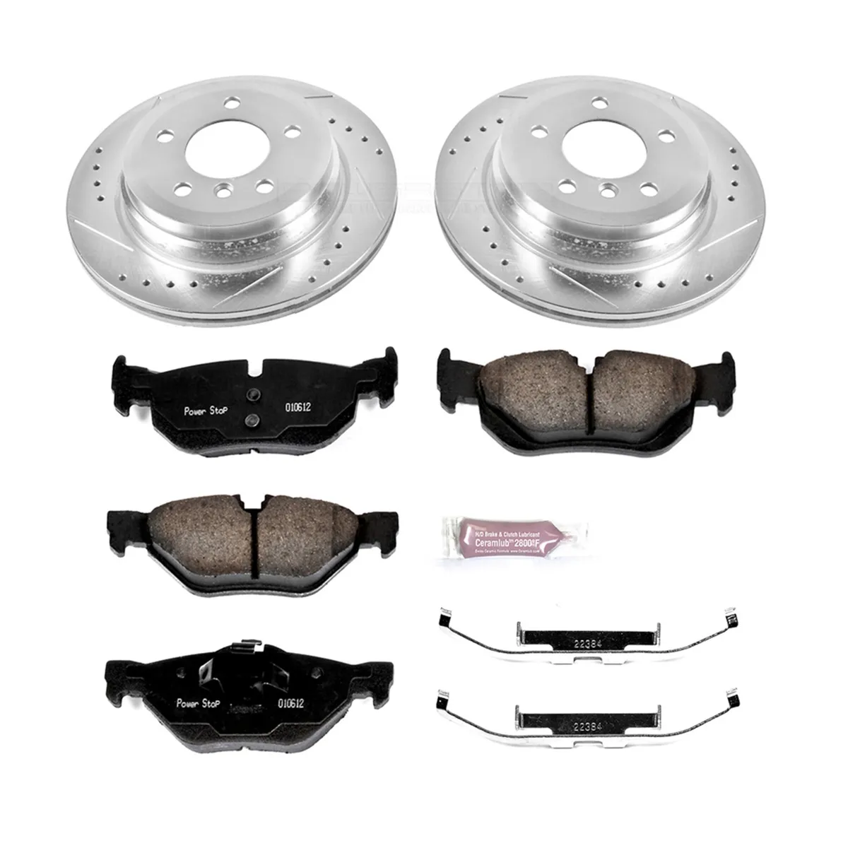 Z23 Evolution Sport Upgrade Kit: Drilled/Slotted Rotors; Carbon-Fiber Ceramic Pads W/Hardware; Pad Sensors product image