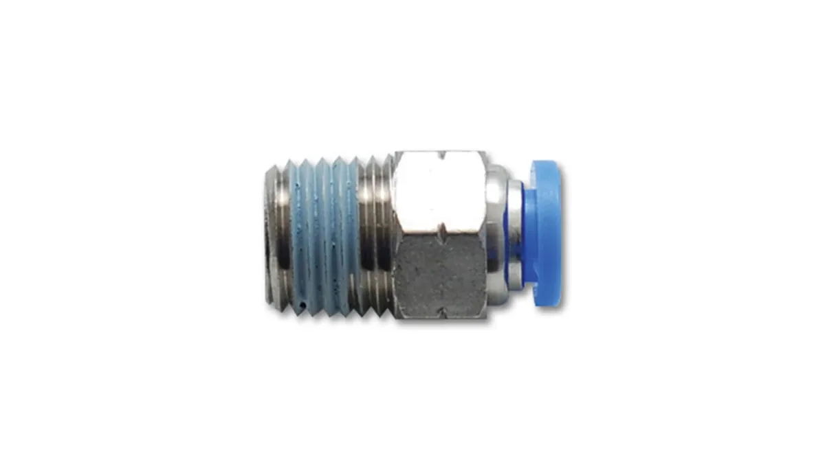 Straight Vacuum Fitting; Male; For 0.375 in. OD Tubing; 0.375 in. NPT Thread; 150 PSI Maxiumum Operating Pressure; Stainless Steel; product image