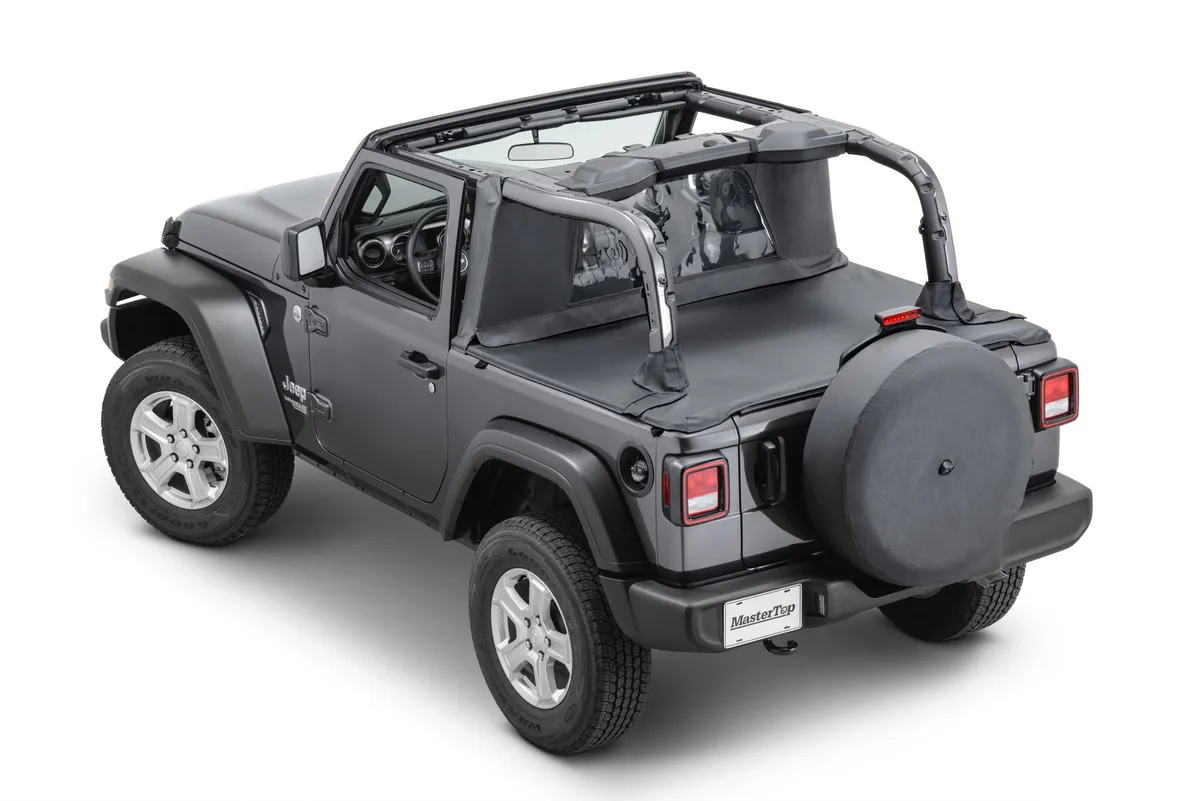 Wind Stopper/Tonneau Cover Combo 2018-2024 Jeep JL Wrangler 2Dr Soft Top Models MasterTwill MasterTop product image