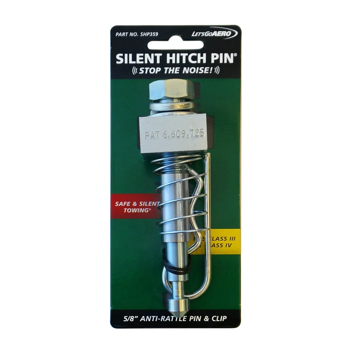 Silent Hitch Pin®: 5/8" Anti-Rattle Pin & Clip for 2" Hitches product image