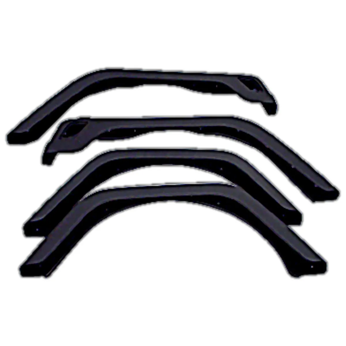 1997-2006 Wrangler TJ 4 Piece Set; Flat Black; OE Width product image