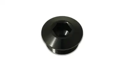 Vibrant Performance ORB Port Plug; -12AN Low Profile; 6061 Aluminum; Black Anodized;