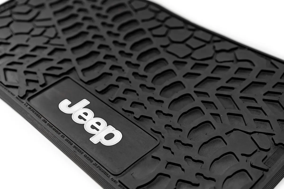 21-24 Jeep 4xe Front and RearTire Tread/Scorched Earth Scene w/ JEEP Insert - Black w/ Tan Insert product image