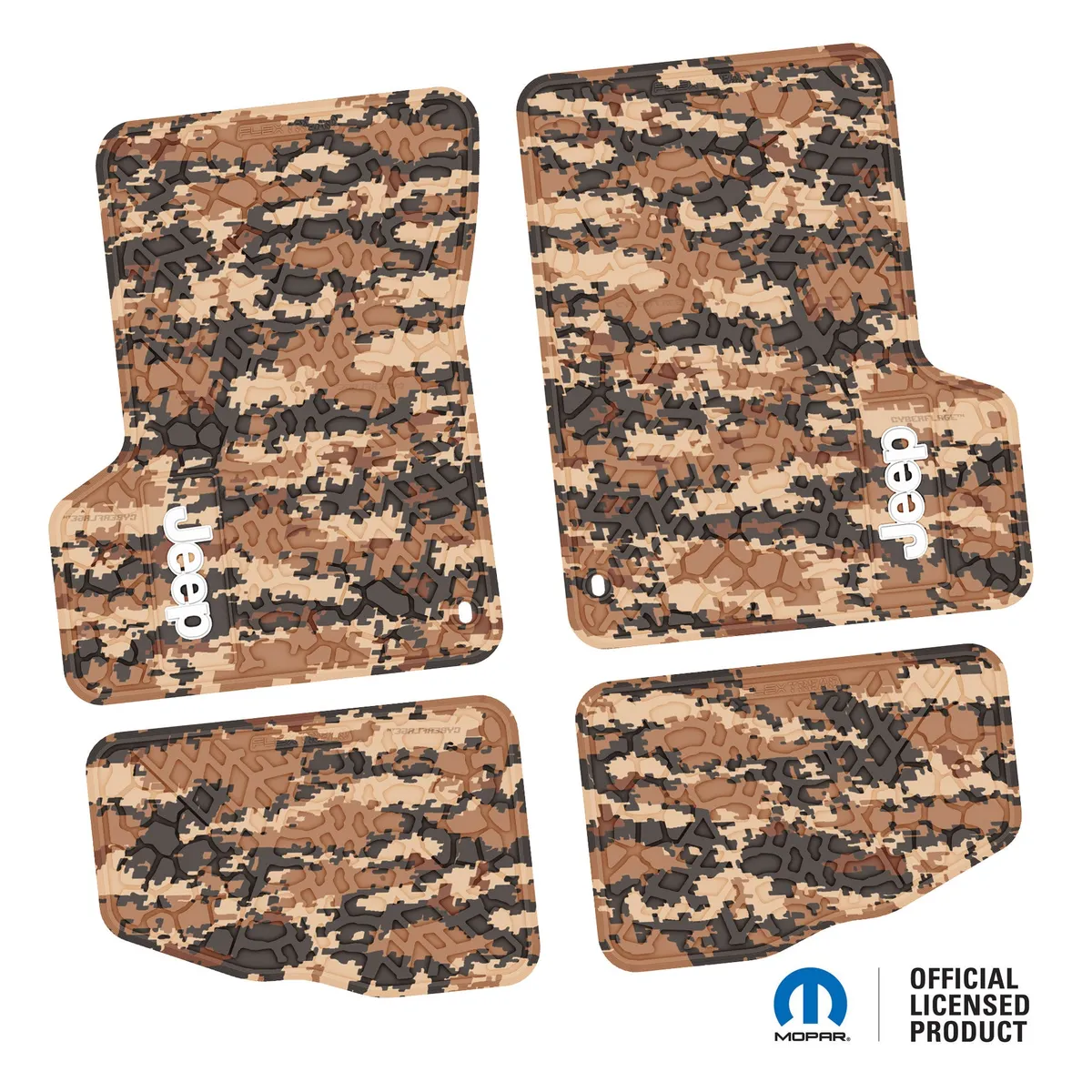 Ngtt44011877- 97-02 Jeep TJ 2DR Front And Rear- Tire Tread/Scorched Earth Scene w/ Jeep Insert - Gray w/ Red Insert product image