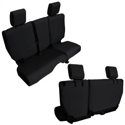 Bartact Jeep JK Seat Cover Rear Split Bench 4 Door Baseline Performance 2007 Wrangler JKU Graphite Bartact
