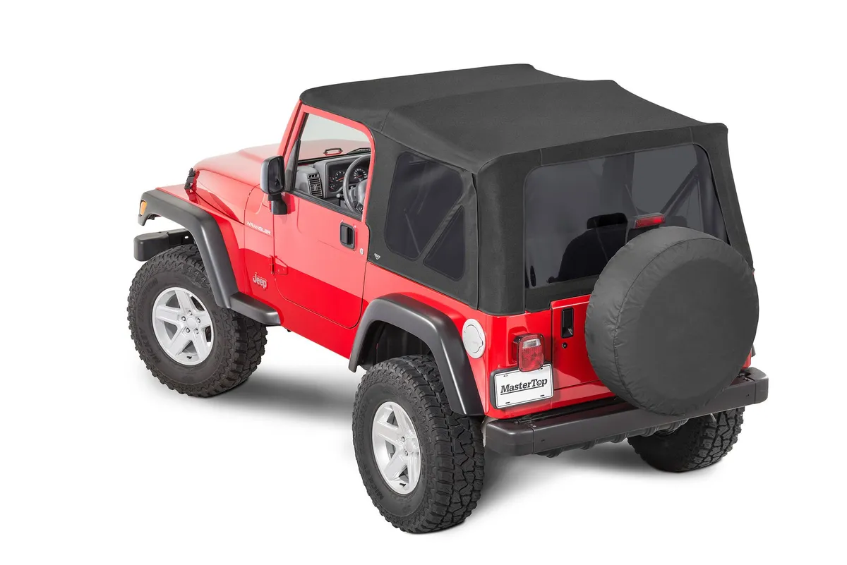 Jeep Replacement Top With Doorskins Tinted Glass For 97-06 Wrangler TJ Black MasterTwill MasterTop product image