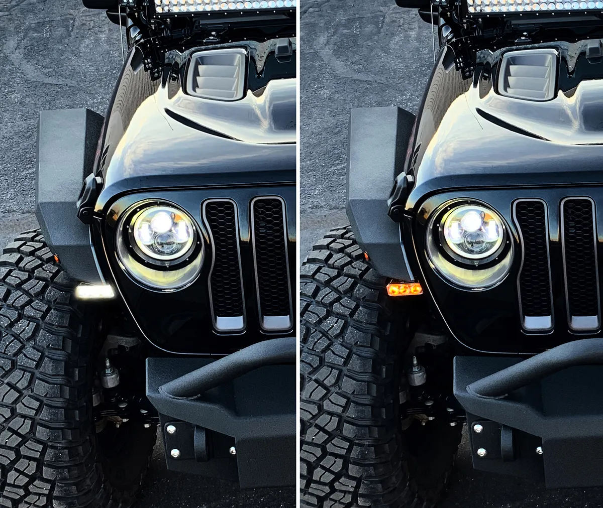 Quake LED Quake LED - Qte956 - 3 Inch Jeep Wrangler Jl/Gladiator DRL Fender Lights W/Switchback Turn Signal For 2018-2020 Jeep Wrangler 2020-2020 Jeep Gladiator