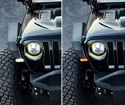 Quake LED Quake LED - Qte956 - 3 Inch Jeep Wrangler Jl/Gladiator DRL Fender Lights W/Switchback Turn Signal For 2018-2020 Jeep Wrangler 2020-2020 Jeep Gladiator