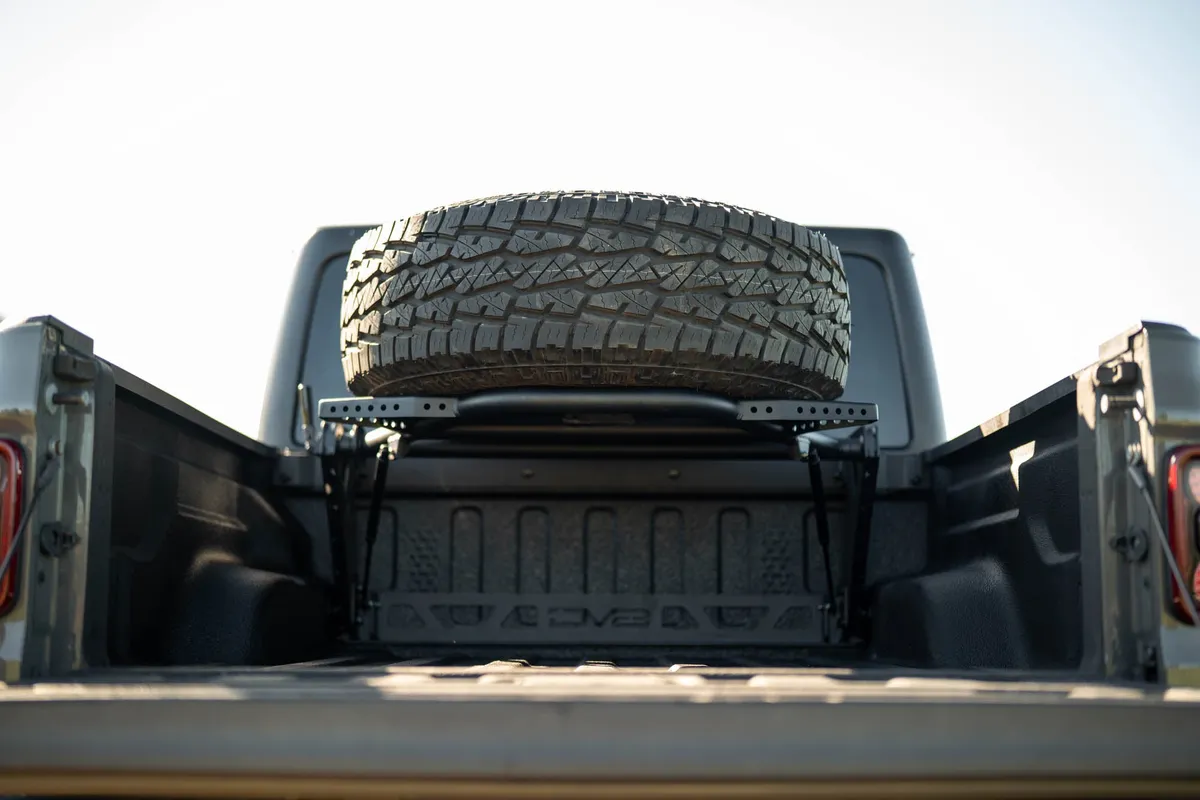 DV8 2020-2025 Jeep Gladiator JT DV8 Offroad Adjustable In-Bed Tire Carrier product image