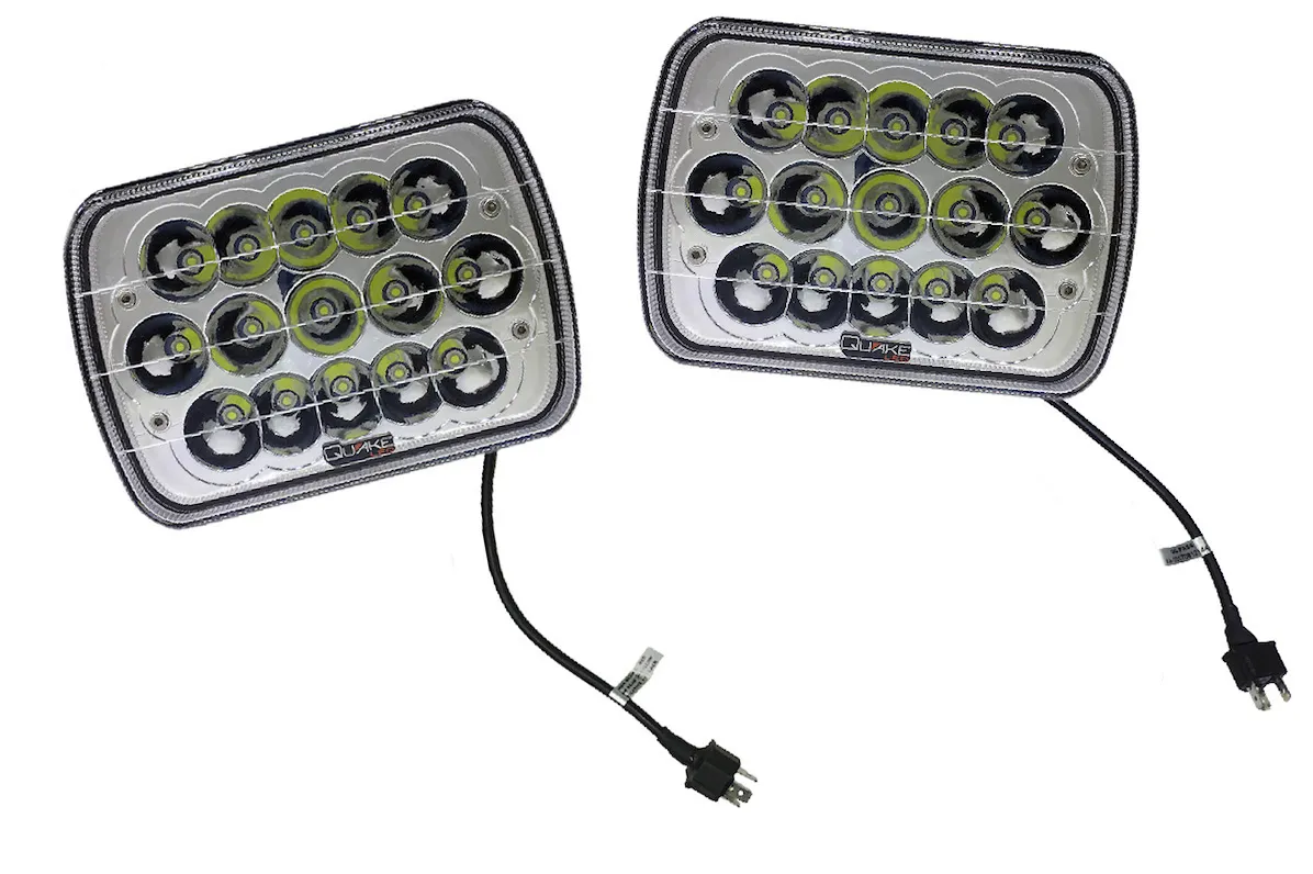 Quake LED Quake LED - QTE459 - 5x7 Inch Headlight 45 Watt High/Low Tempest Series Jeep XJ/YJ for 1984-1993 Jeep Cherokee