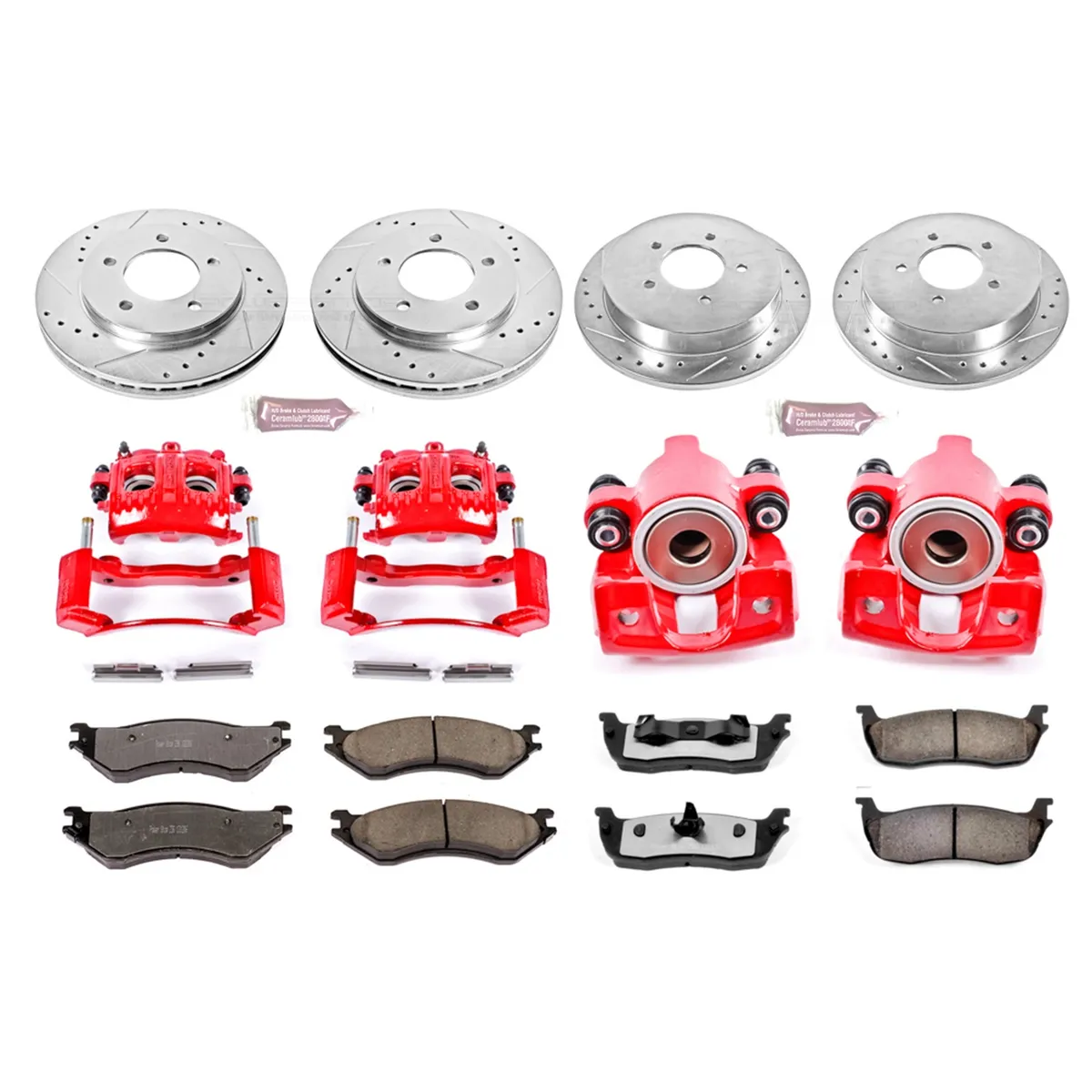 Z36 Truck/Tow Upgrade Kit: Drilled/Slotted Rotors; Carbon-Fiber Ceramic Pads; Powder Coated Calipers product image