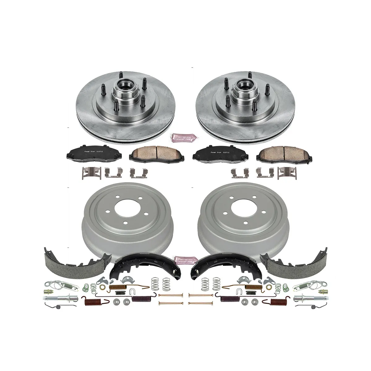 Z17 Direct Replacement Kit: Rotors; Ceramic Pads W/Hardware; Coated Drums; Shoes W/Hold Down And Adjuster Kit product image