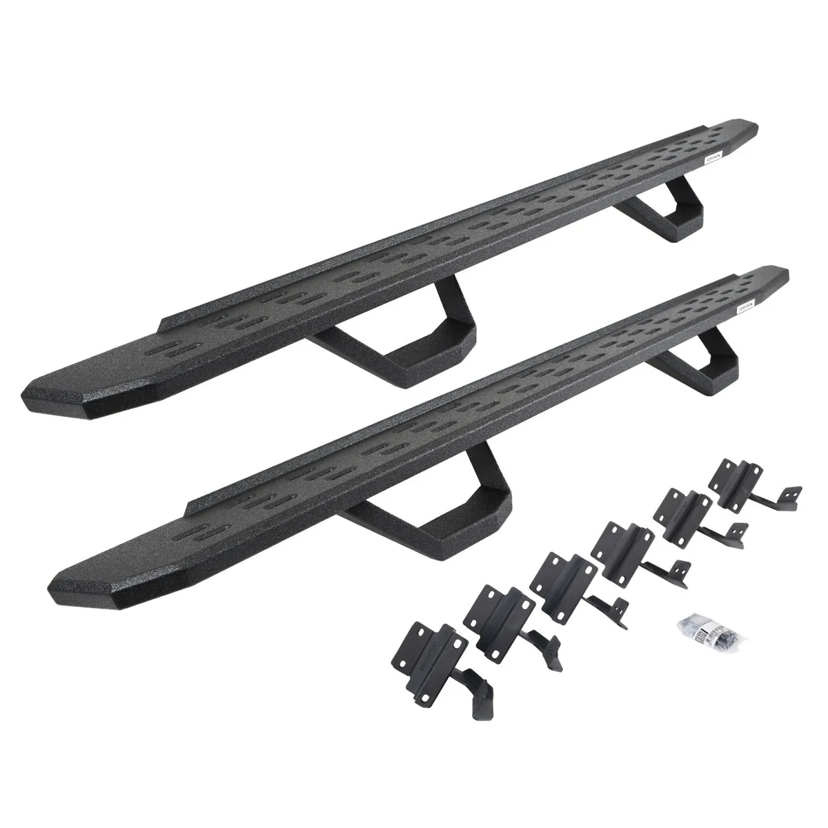 Go Rhino Go Rhino 6961558720T - RB30 Running Boards with Mounting Brackets & 2 Pairs of Drops Steps Kit - Protective Bedliner Coating