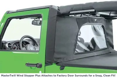 MasterTop Jeep JK Combo For Soft Top Equipped Cable Style Bimini Top For 07-09 Wrangler JK 2 Door w/s Header WindStopper Plus and Tonneau MasterTop