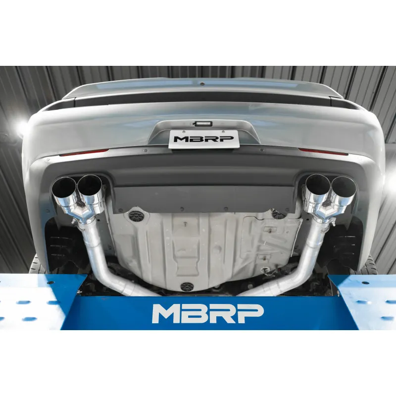 2015-2016 Dodge Challenger T304 Stainless Steel 3 Inch Dual Rear Cat-Back Quad Tips (Race Version) Exhaust System MBRP product image