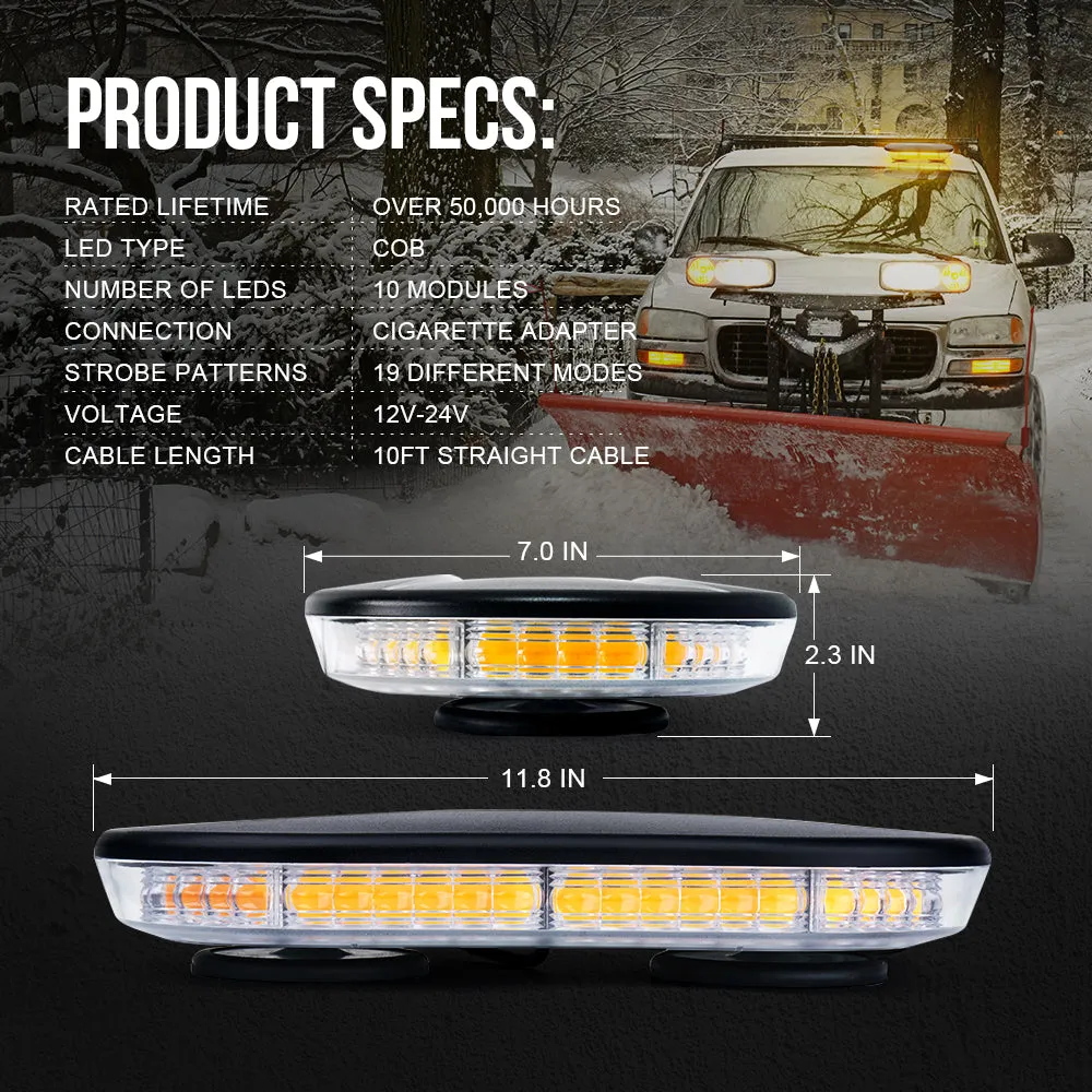 Amber LED Rooftop Strobe Light with Magnetic Base | Delta Series product image