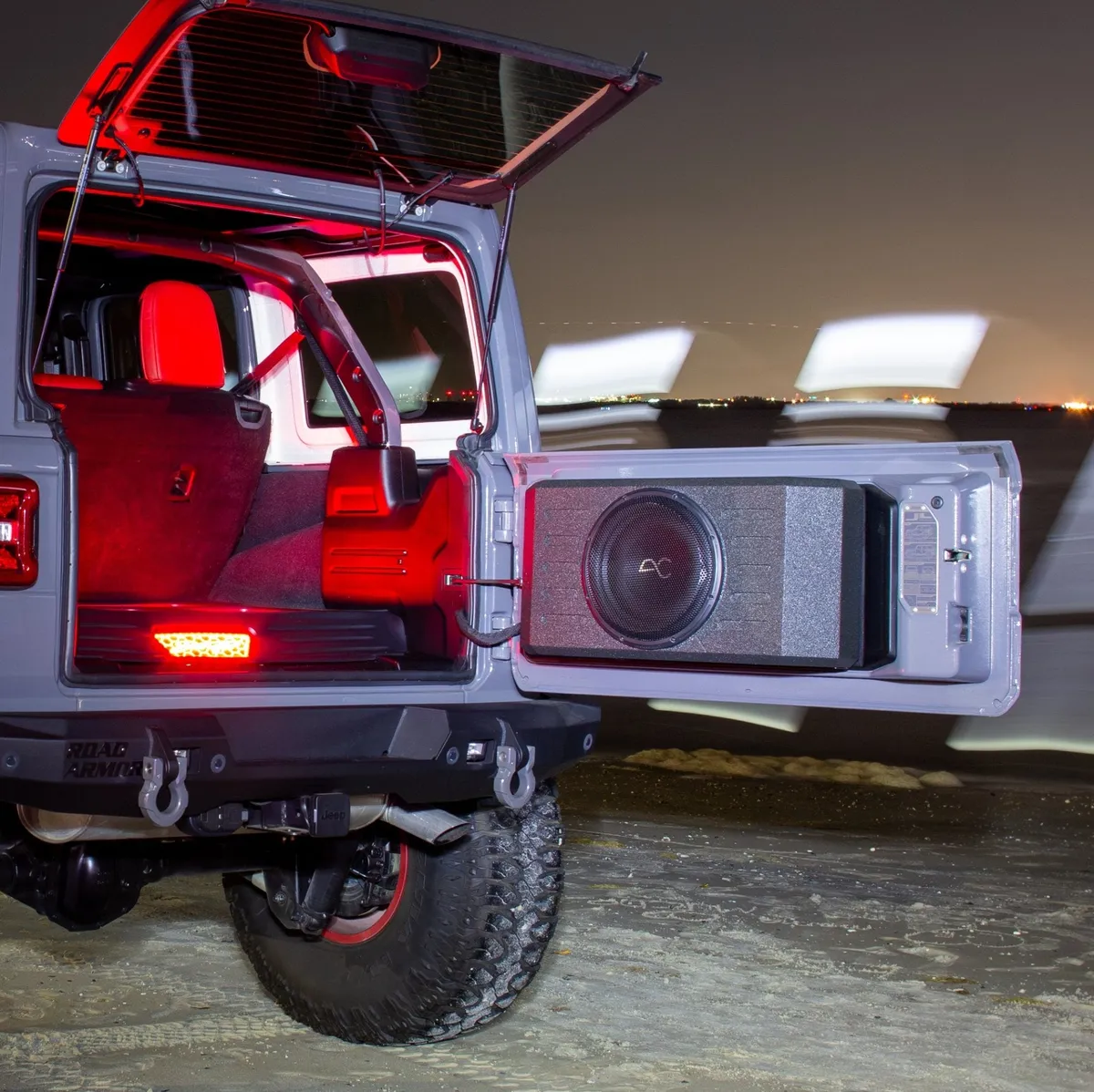 Jeep Wrangler JK/JL 12" Swing Gate-Mounted 400 Watt (RMS) Loaded Sealed Subwoofer Box Enclosure by AudioControl product image