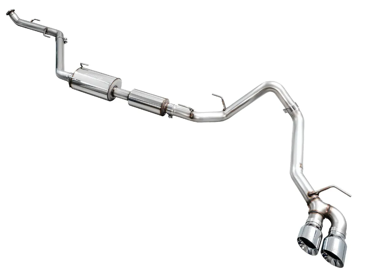 AWE 0FG Exhaust for 4th Gen Toyota Tacoma - Dual Diamond Black Tips product image