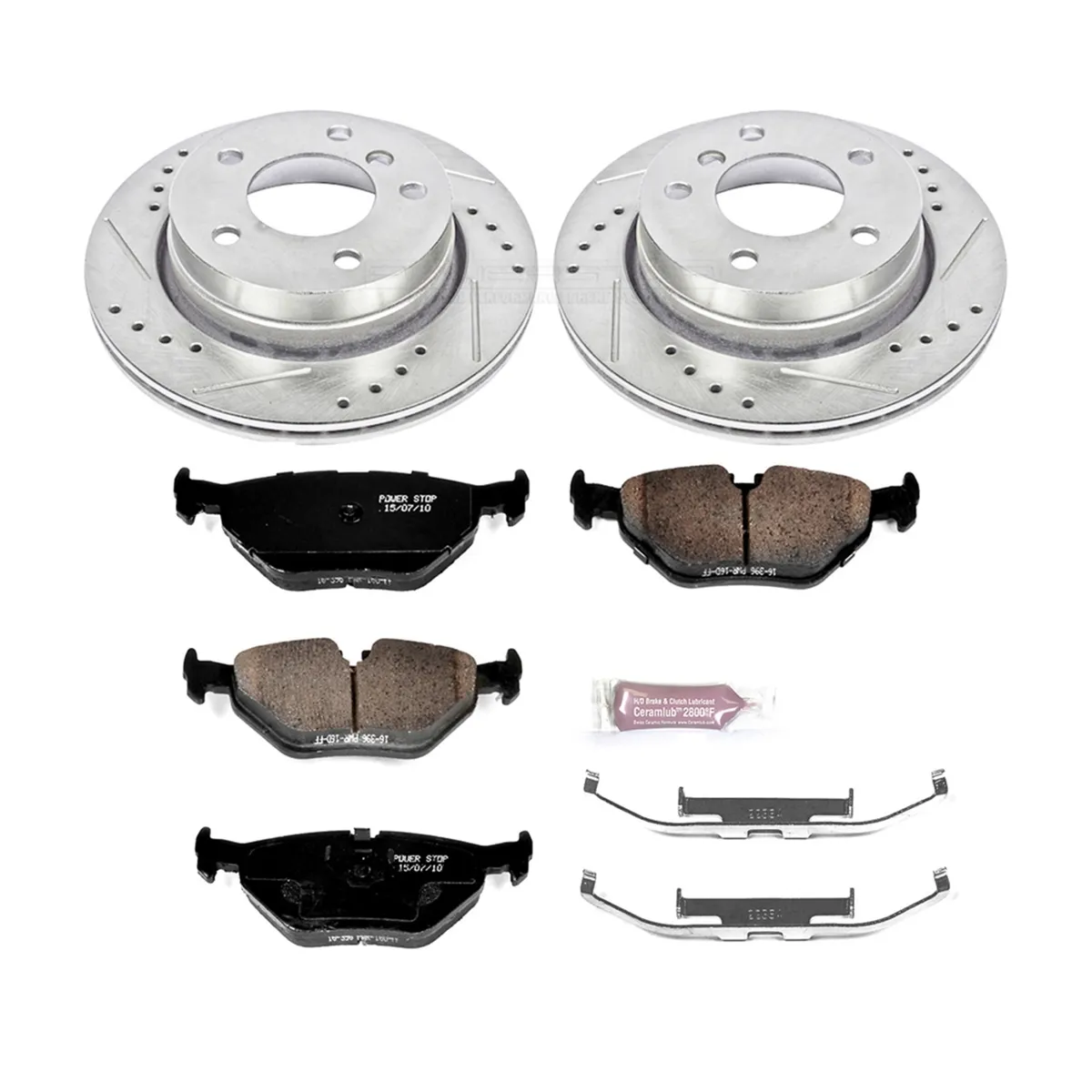 Z23 Evolution Sport Upgrade Kit: Drilled/Slotted Rotors; Carbon-Fiber Ceramic Pads W/Hardware; Pad Sensors product image
