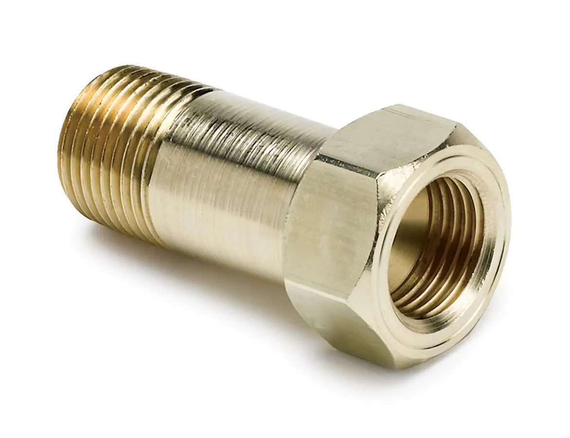 AutoMeter Autometer 2271 Fitting, Adapter, 3/8 Npt Male, Extension, Brass, For Mech. Temp. Gauge