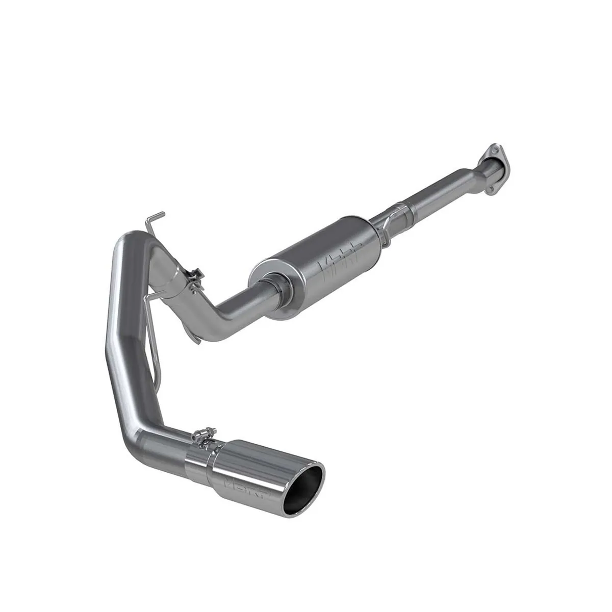 Armor Lite Cat Back Exhaust System; 3 in.; Incl. Front Pipe/Ext. Pipe/Muffler/Over Axle Pipe/Tailpipe/Hardware/4 in. OD Tip; Single Side Exit; Aluminized; product image