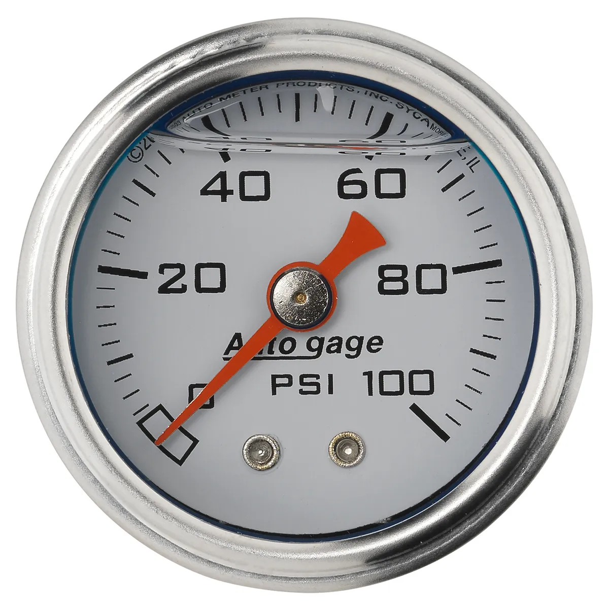 Gauge, Pressure, 1.5" direct mnt, 100psi, Liquid Filled Mech, Wht, 1/8" NPTF Male product image