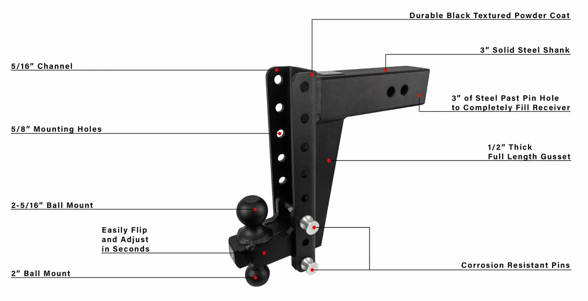 BulletProof 3.0 Heavy Duty 10 Drop/Rise Hitch HD3010 product image