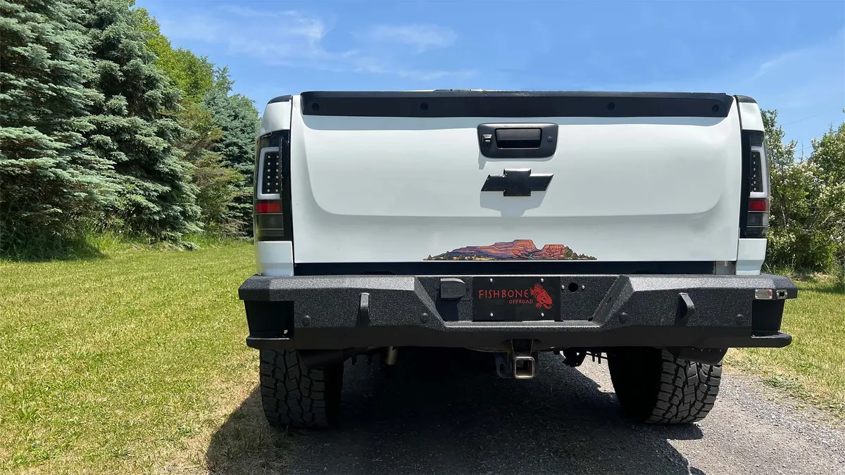 0713 Silverado/Sierra 1500 Rear Bumper Black Powder Coat Coldrolled Steel product image