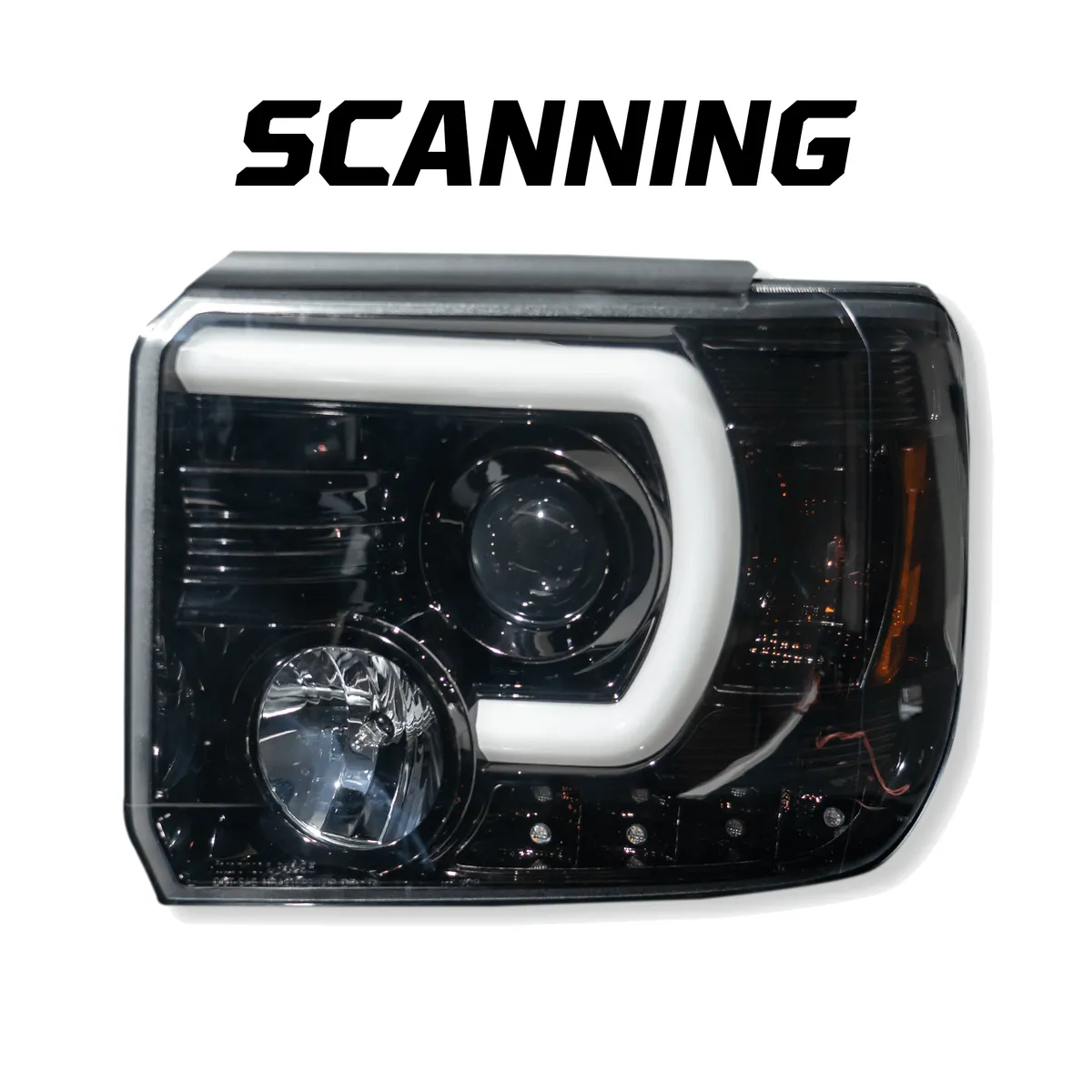 Gmc Sierra 3500 15-19 Dually Projector Headlights w Oled Amber Drls & Scanning Oled Amber Turn Signals in Smoked/Black product image