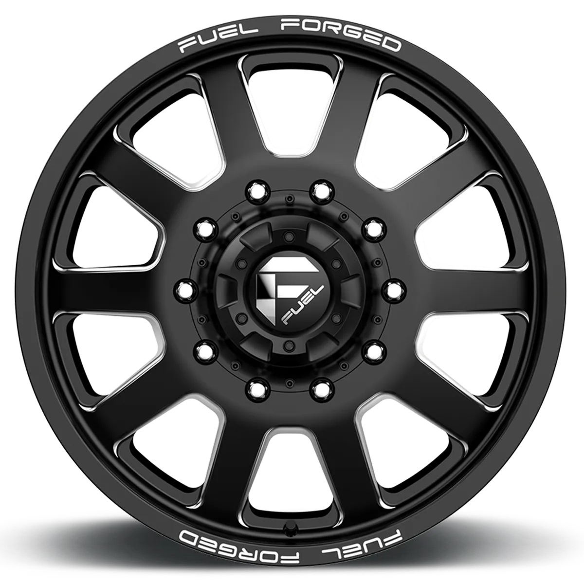 Dually Wheels 20X8.25 FF09D Dually DE09 BK 10 On 225 Matte Black Milled 170.1 Bore 105 Offset Front Dually Fuel Off Road Wheels product image