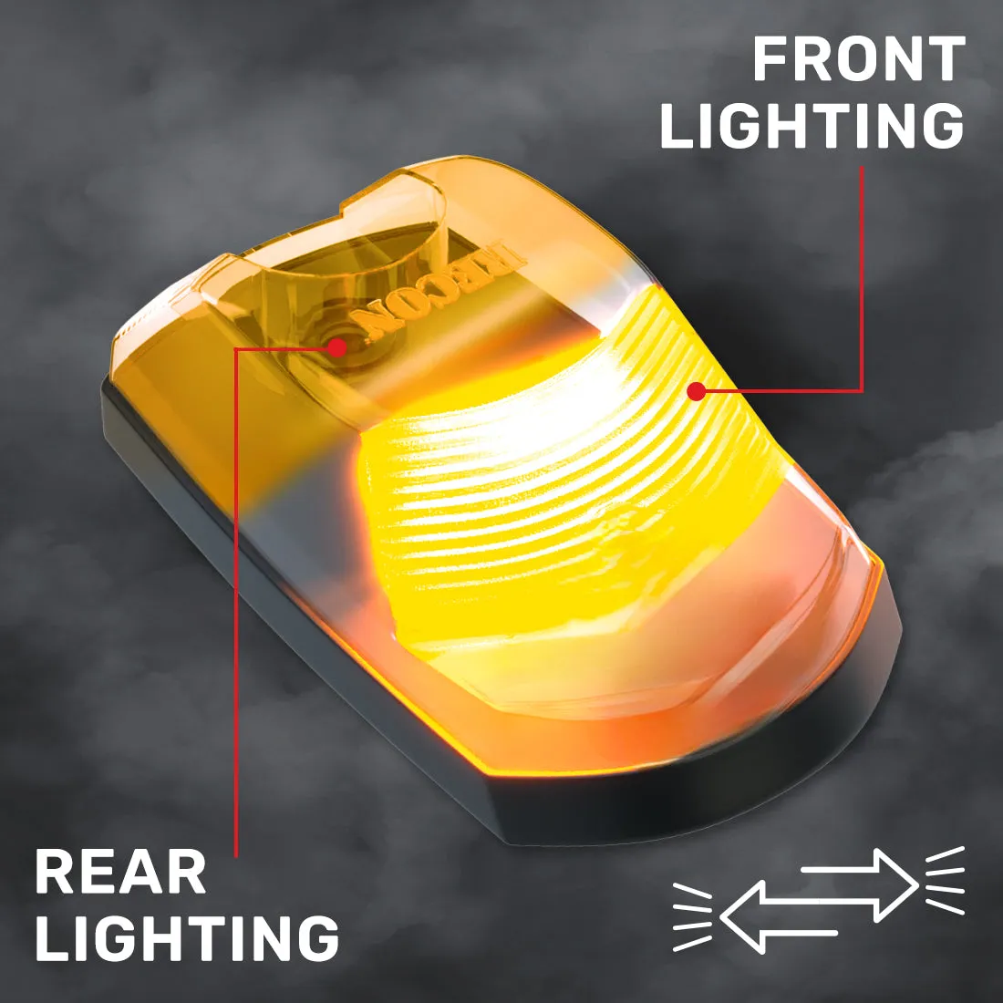 Ford 17-22 Superduty 1-Piece Single Cab Light Clear Cab Roof Light Lens with 2-Way Forward Rear Facing Amber ULTRA High-Power LEDs - 1-Piece Single Cab Light ONLY product image