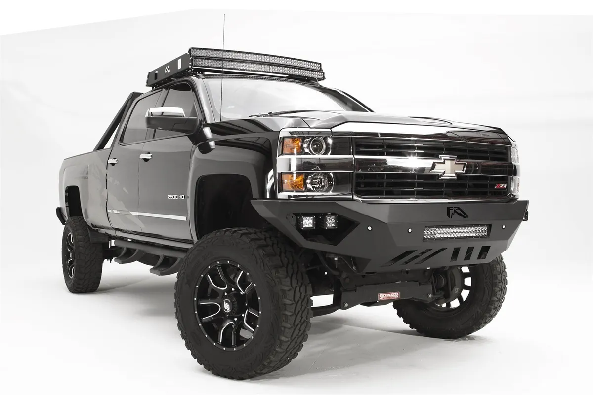 Vengeance Front Bumper; 2 Stage Black Powder Coated; Sensor Bumper; No Guard; product image
