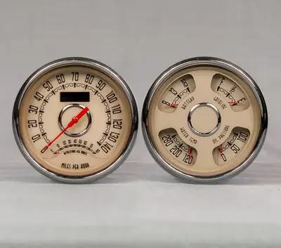 New Vintage USA Woodward 2 Gauge Kit Speed/Tach Quad Gauges