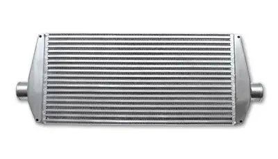 Vibrant Performance Intercooler; 30 in. Overall Length; 22 in. Core Width; 9 in. Height; 2.5 in. Inlet/Outlet OD; 1.75 in. Inlet/Outlet Neck Length; 3.25 in. Core Thickness; 6061 Aluminum;