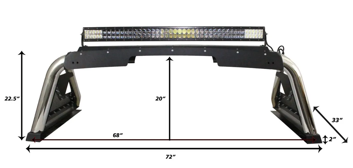 Go Rhino Go Rhino 911600PS - Sport Bar 2.0 with Power Actuated Retractable Light Mount - Polished Stainless Steel