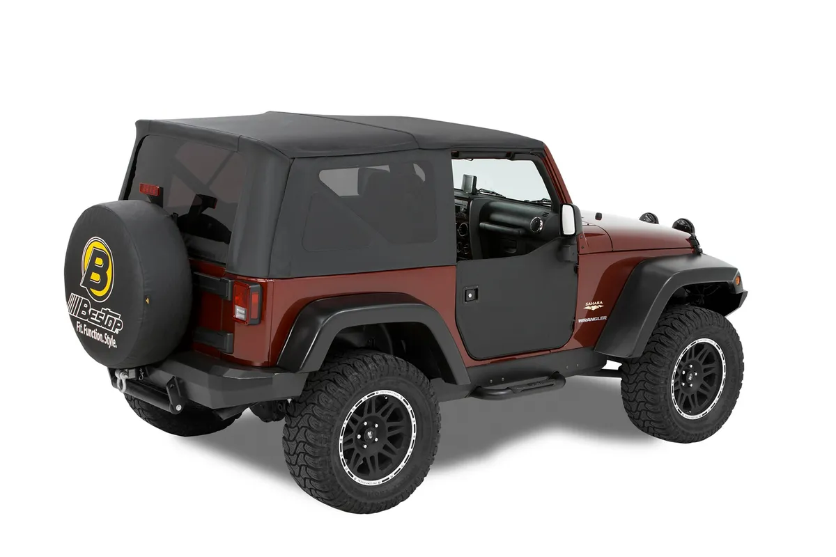 Lower Fabric Half Doors For Jeep 2007-2018 Wrangler JK Black Diamond Bestop product image