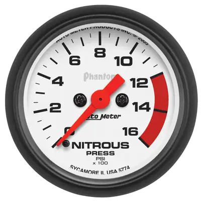 AutoMeter Gauge, Nitrous Pressure, 2 1/16", 1600psi, Digital Stepper Motor, Phantom