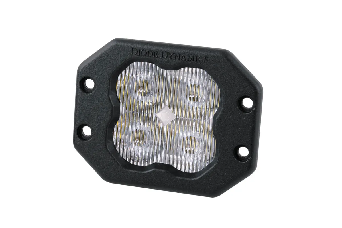 Diode Dynamics SS3 White Pro Flush Mount LED Pod, SAE Fog - Amber product image
