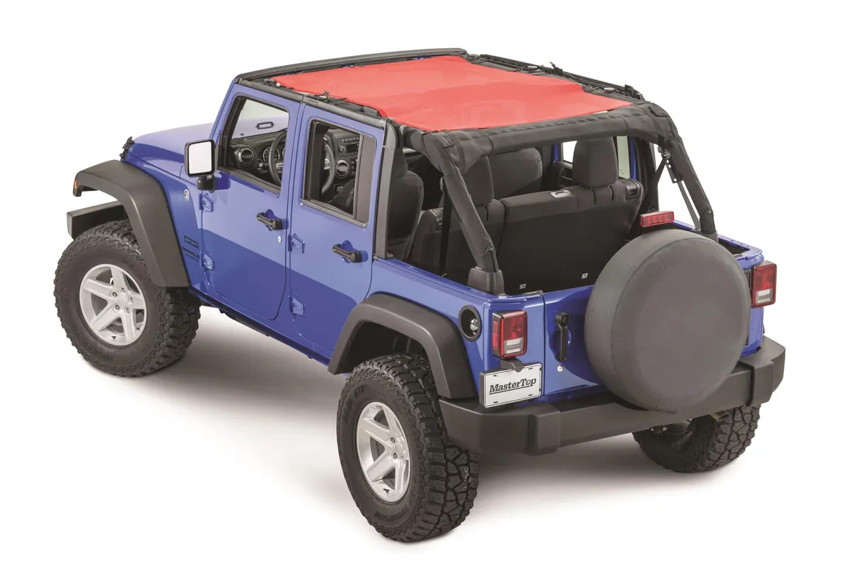 Jeep JK ShadeMaker Freedom Mesh Bimini Top Plus For 07-18 Wrangler JK 4 Door Red MasterTop product image