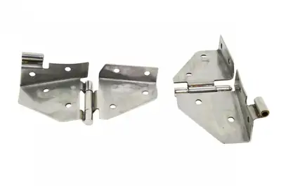 Kentrol Jeep CJ/YJ Windshield Hinge No Mirror Holes Pair 76-95 CJ and Wrangler YJ Polished Silver Kentrol