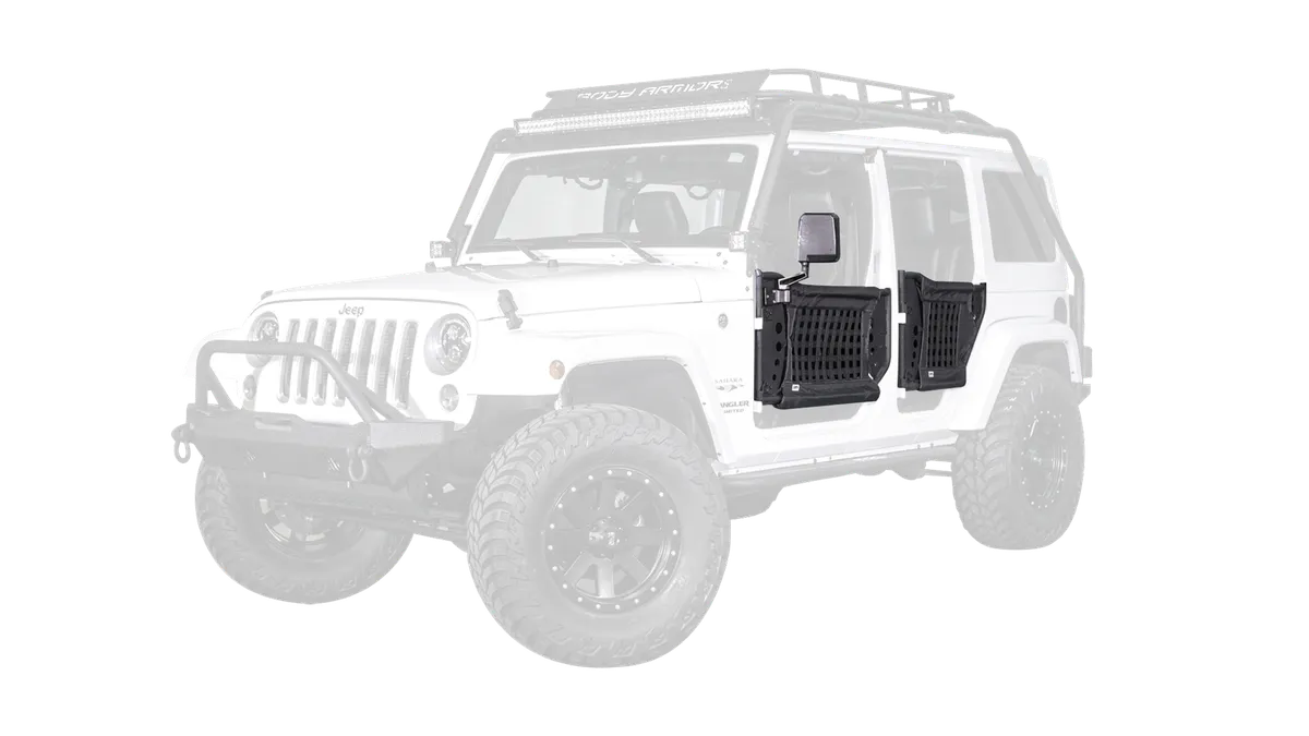 Trail Doors; Gen III; Pair; Rear; Steel; Nylon Webbing Included; Textured Black Powder Coat; product image