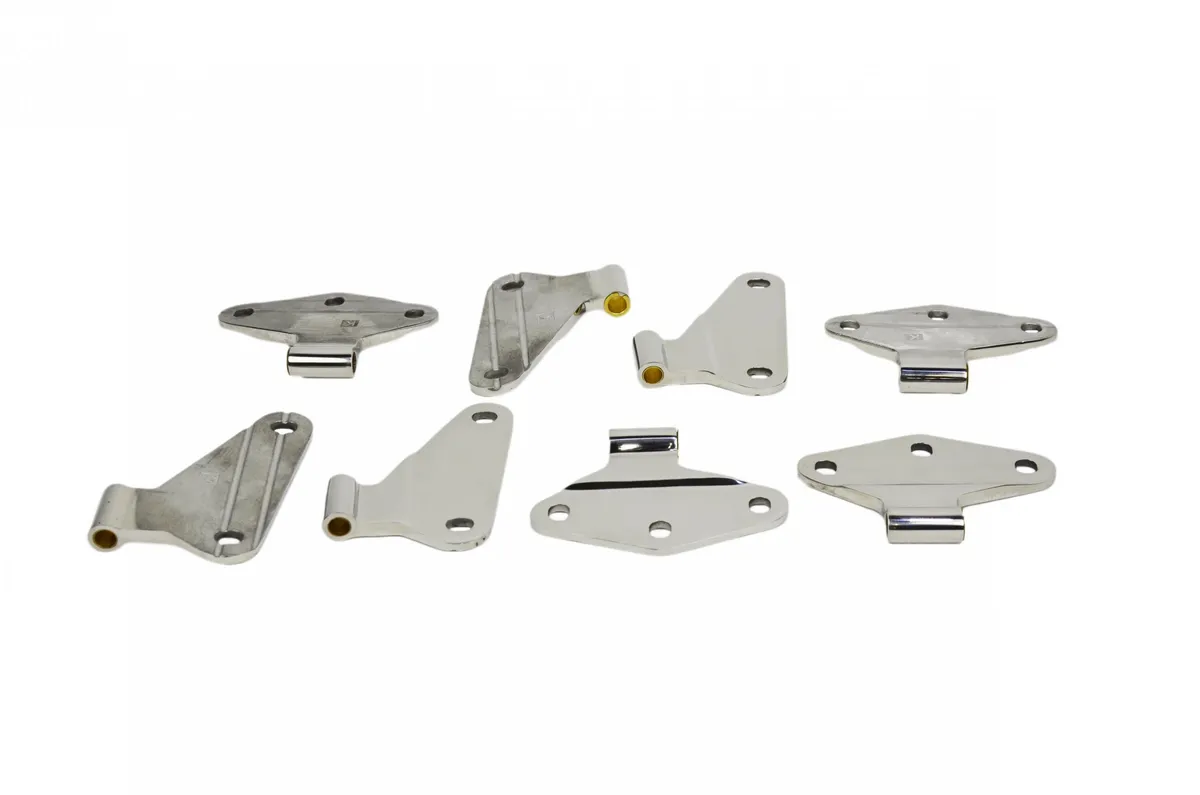 Jeep JK Body Door Hinge Set 8 Pieces 4 Door 07-18 Wrangler JK Polished Silver Kentrol product image