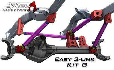 Artec Industries Easy 3 Link Kit G Adjustable Upper link No Tubing Outside Frame Offset Front Driver Rear Passenger Artec Industries
