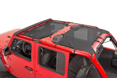 MasterTop ShadeMaker Freedom Mesh Bimini Top Plus 18-2023 JLU Jeep Wrangler 4 Dr Black