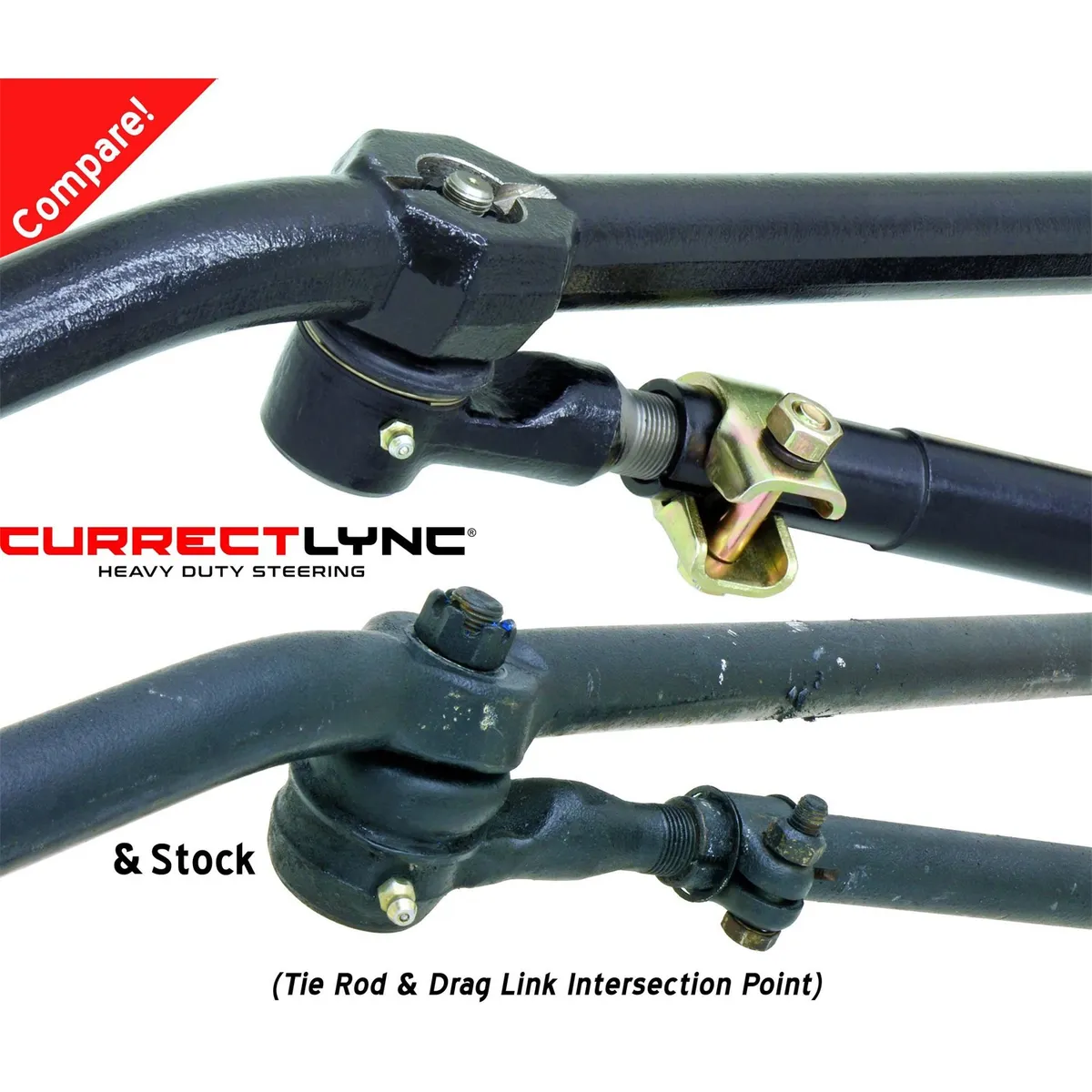 Currectlync Steering System 97-06 Wrangler TJ and LJ Unlimited/XJ/MJ Bolt-On Includes 1 1/4 Inch Diameter Tie Rod/Forged Drag Link HD Steering Stabilizer Shock Mounting Kit RockJock 4x4 product image