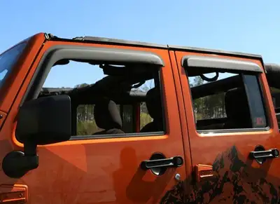 Rugged Ridge Window Visors Matte Blac k 4 Door 07-18 Jeep Wran
